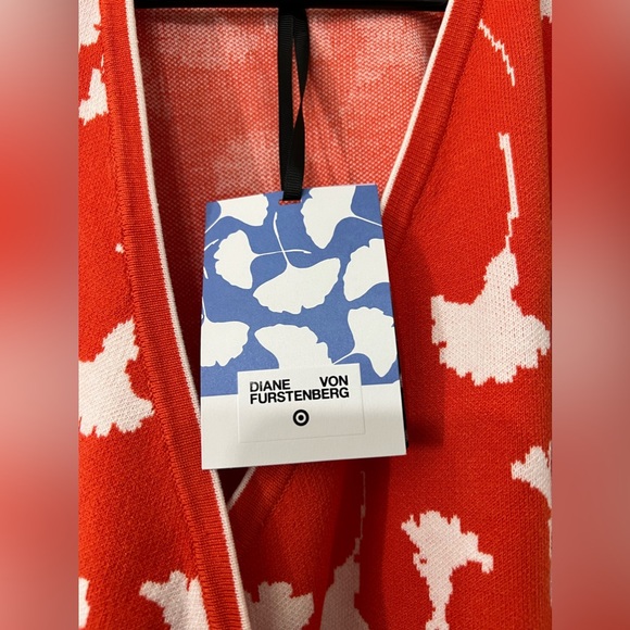 Diane Von Furstenberg DVF for Target Ginkgo Cherry Tomato Midi Wrap Dress - Picture 10 of 12